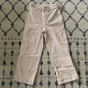Madewell Wide Legged Orange Gingham Pants Size 25